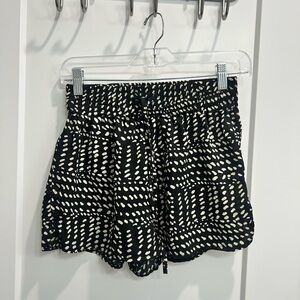 Brave Soul Black and Cream High Waist Shorts
